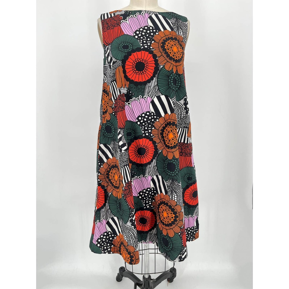Uniqlo Marimekko A-Line Shift Dress Sz XS Multicolor Floral Sleeveless